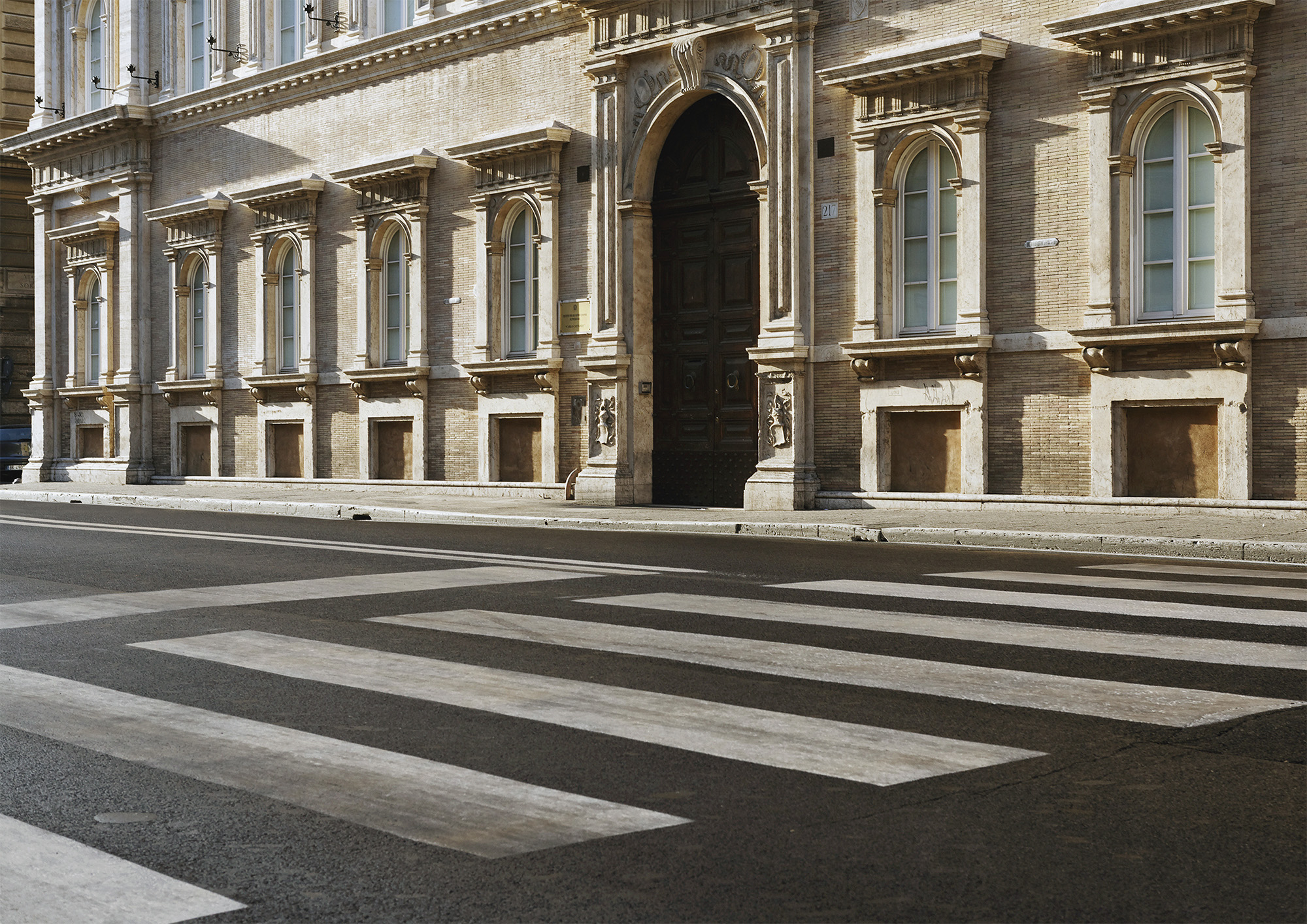 Arch gateway at building