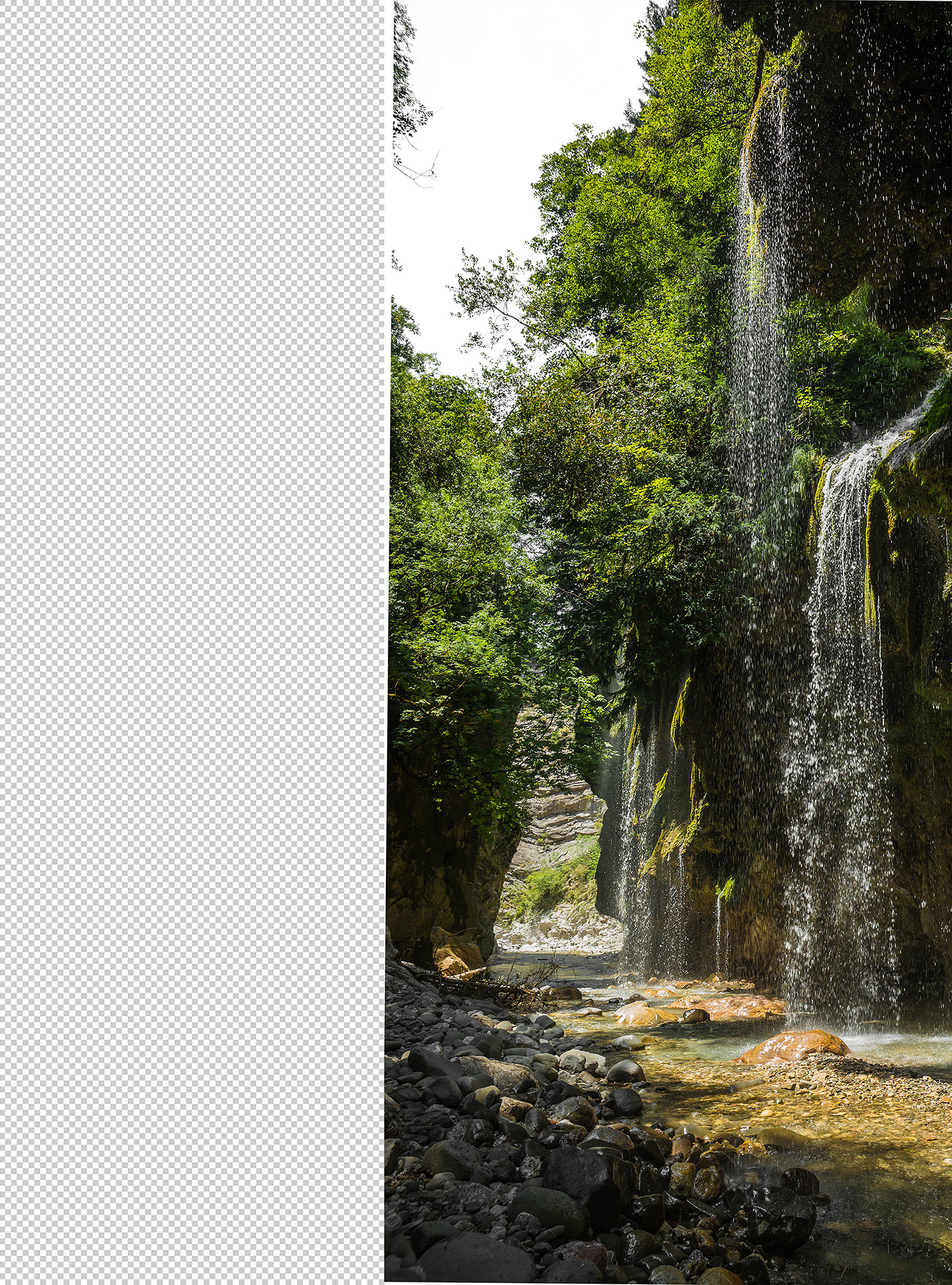 Waterfalls on the river Krikiliotis at Panta Vrexei in Evritania in Greece