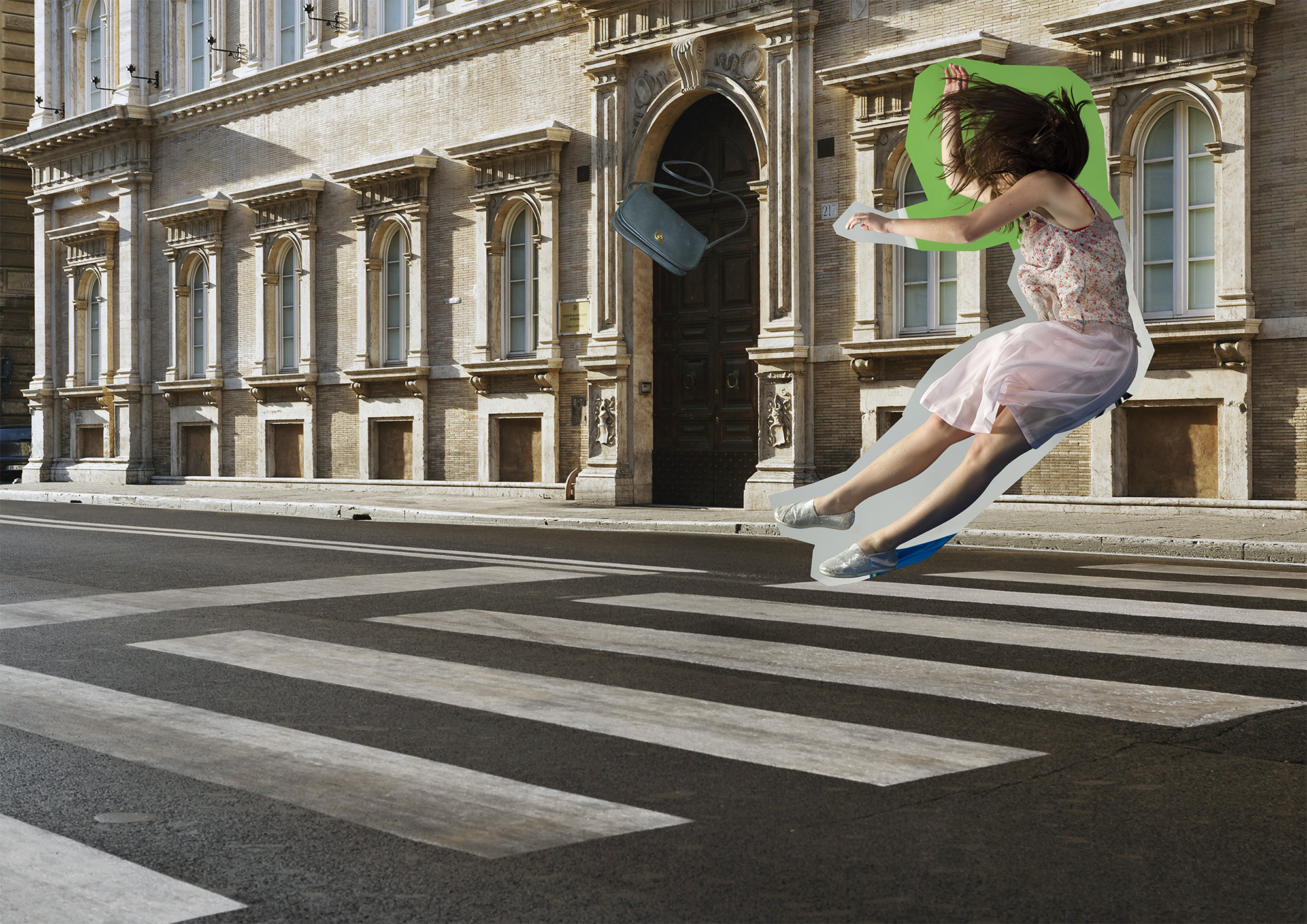 Arch gateway at building