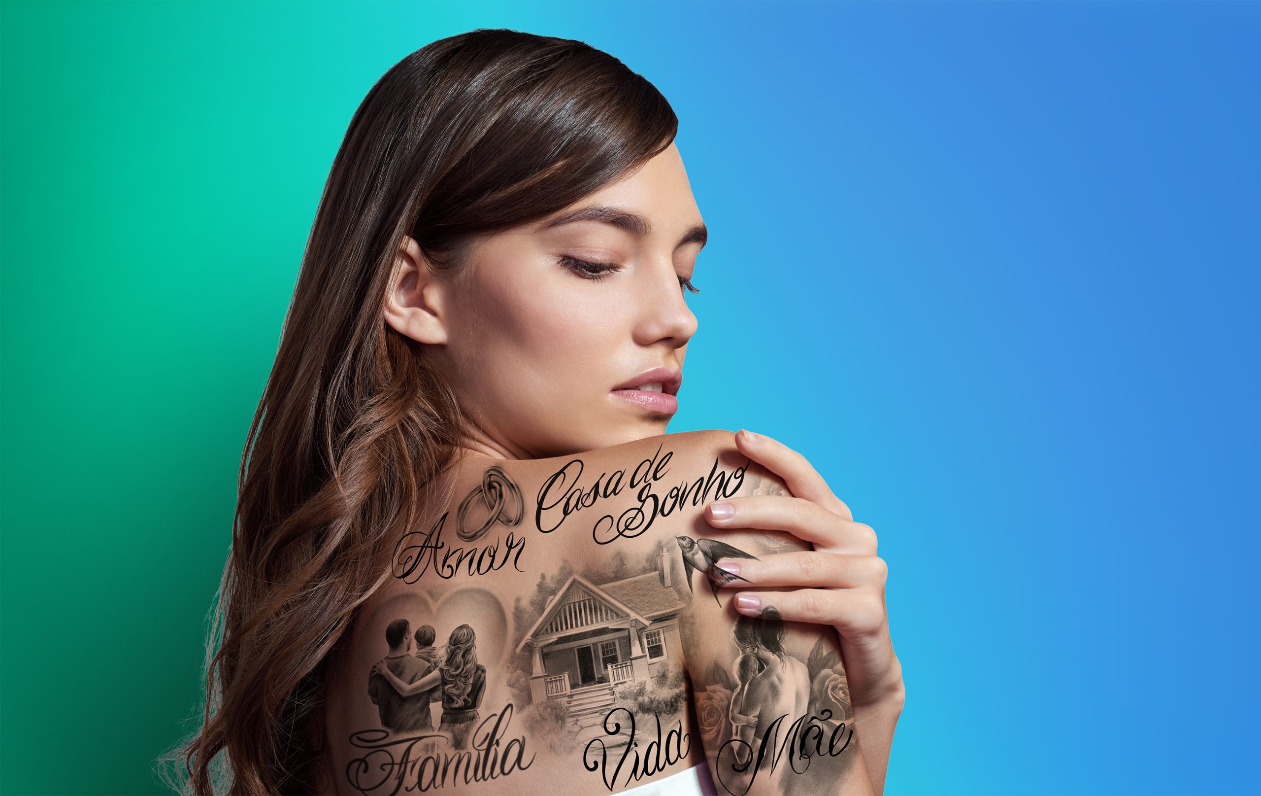 Studio shot of a beautiful young woman posing against a gray background